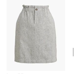 J. CREW Striped linen-blend paper-bag mini skirt